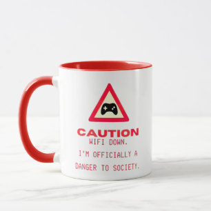 "WiFi Down. Officially a danger to society." Mug