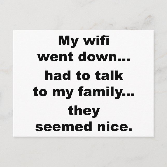 WIFI DOWN! POSTCARD (Front)