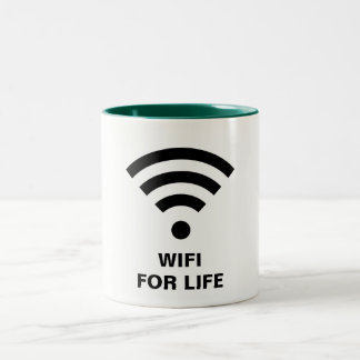 WIFI FOR LIFE Hunter Green 11 oz Two-Tone Mug