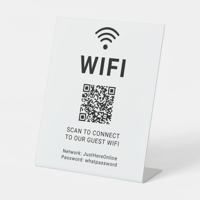 Wifi Info Sign Connect Online Minimal Modern (Front)