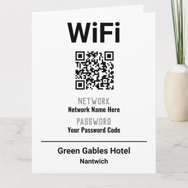 WiFi Instructions With QR Code Card (Front)