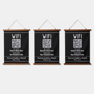 WiFi Instructions with QR Code Hanging Tapestry