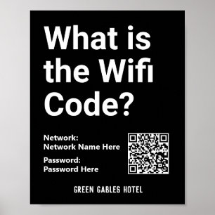 WiFi Instructions with QR Code on a Poster