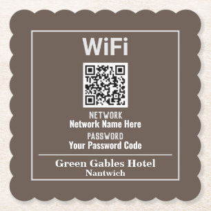 WiFi Instructions With QR Code Paper Coaster