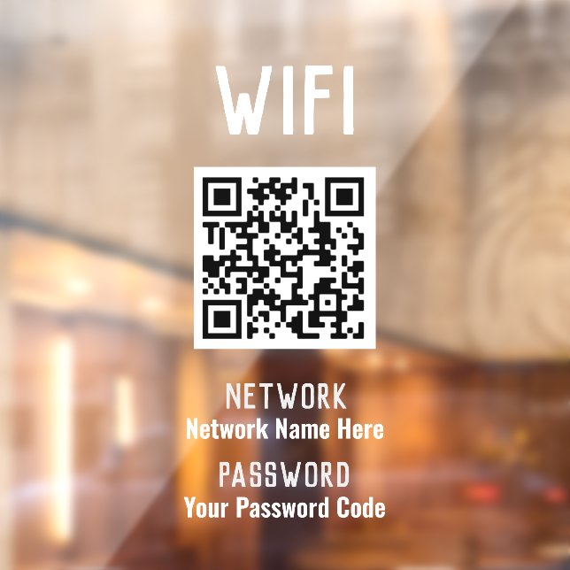 WiFi Instructions With QR Code Window Cling (Sheet 2)