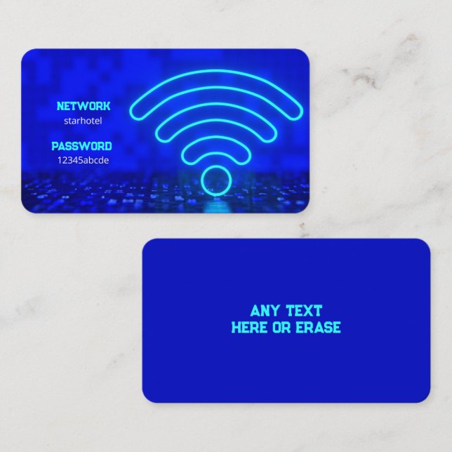 Wifi Internet Network and Password Guest Business Card (Front/Back)