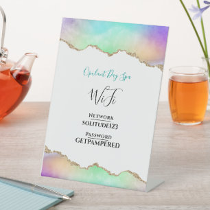 WiFi Internet Password Elegant Day Spa Pedestal Sign