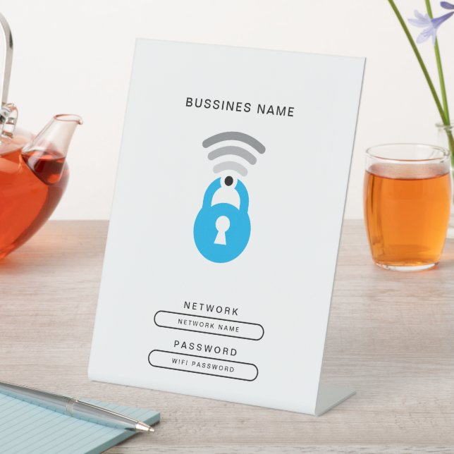 WiFi Key tech logo template Pedestal Sign (In SItu)