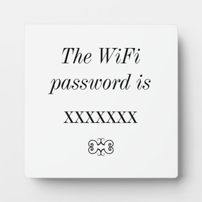 WiFi Mot de passe Chambre d'hôtes Plaque de table (Devant)