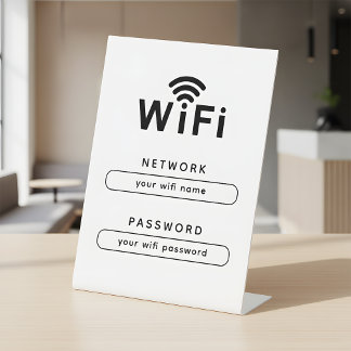 WIFI Name and Password Simple Table Top Sign