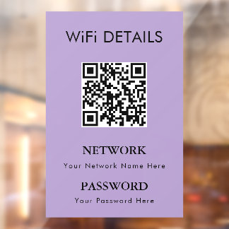 WiFi Network Access | QR Code Password Display Window Cling