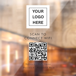 WiFi Network Access   QR Code Password Display Window Cling