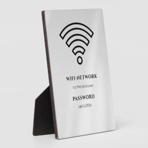 Wifi Network and Password Black Plaque