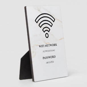 Wifi Network and Password Black Plaque