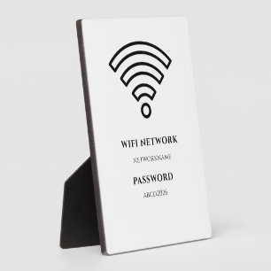 Wifi Network and Password Black Plaque