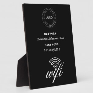 Wifi Network and Password Black Plaque