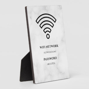Wifi Network and Password Black Plaque