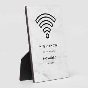 Wifi Network and Password Black Plaque