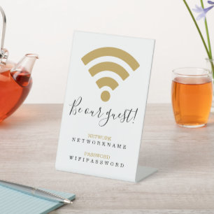 Wifi Network and Password Business Retail Pedestal Sign
