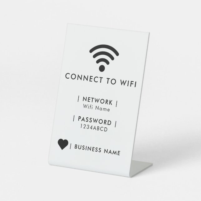 Wifi Network and Password Business Retail Pedestal Sign (Front)