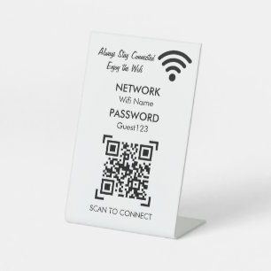 Wifi Network and Password Business Retail Pedestal Sign