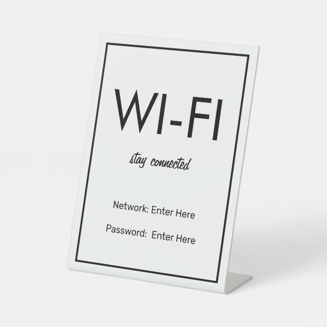 Wifi Network and Password Business Retail Pedestal Sign (Front)