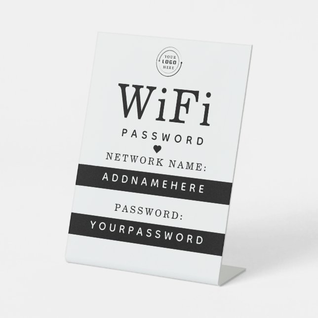 Wifi Network and Password Business Retail Pedestal Sign (Front)