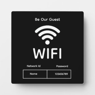 Wifi Network and Password Business Retail Plaque