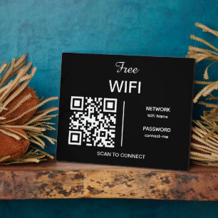 Wifi Network and Password Business Retail Plaque