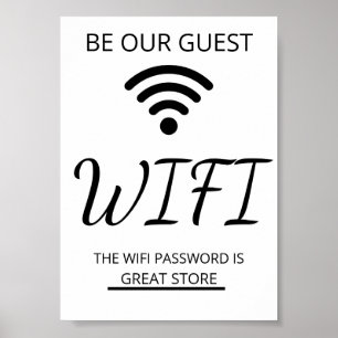 Wifi Network and Password Business Retail Poster