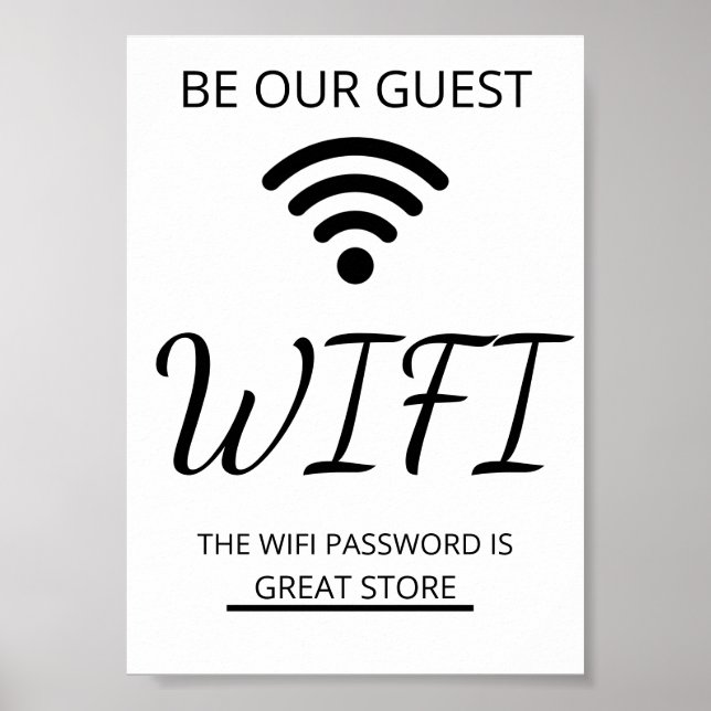 Wifi Network and Password Business Retail Poster (Front)