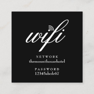 Wifi Network and Password Guest Card