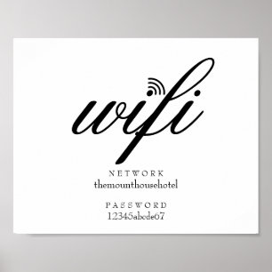 Wifi Network and Password Sign