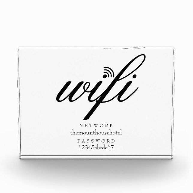 Wifi Network and Password Sign Photo Block (Front)