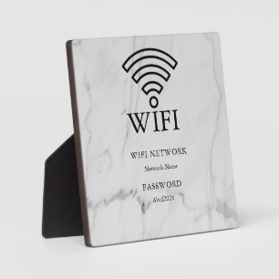 Wifi Network and Password White Plaque
