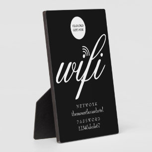 Wifi Network and Password Your Logo Sign Plaque
