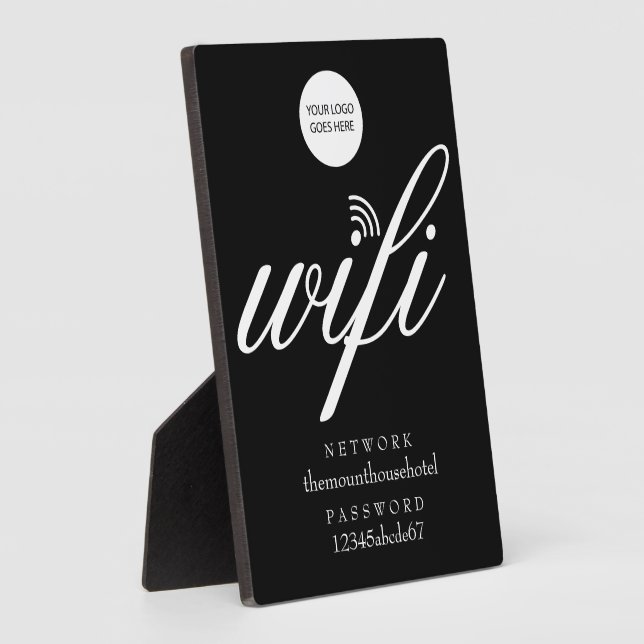 Wifi Network and Password Your Logo Sign Plaque (Side)