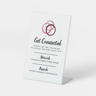 Wifi network passcode guest information custom pedestal sign