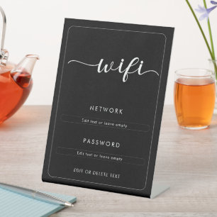 Wifi Network Password Business Coffee Café Pedestal Sign