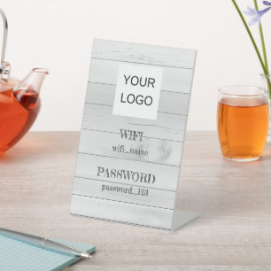 Wifi Network Password customizable add logo  Pedestal Sign