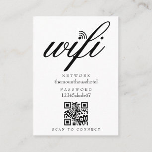 Wifi Network Password QR Code Business Card