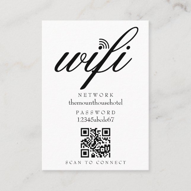 Wifi Network Password QR Code Business Card (Front)