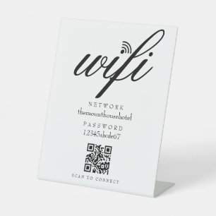 Wifi Network Password QR Code Business Retail Pedestal Sign