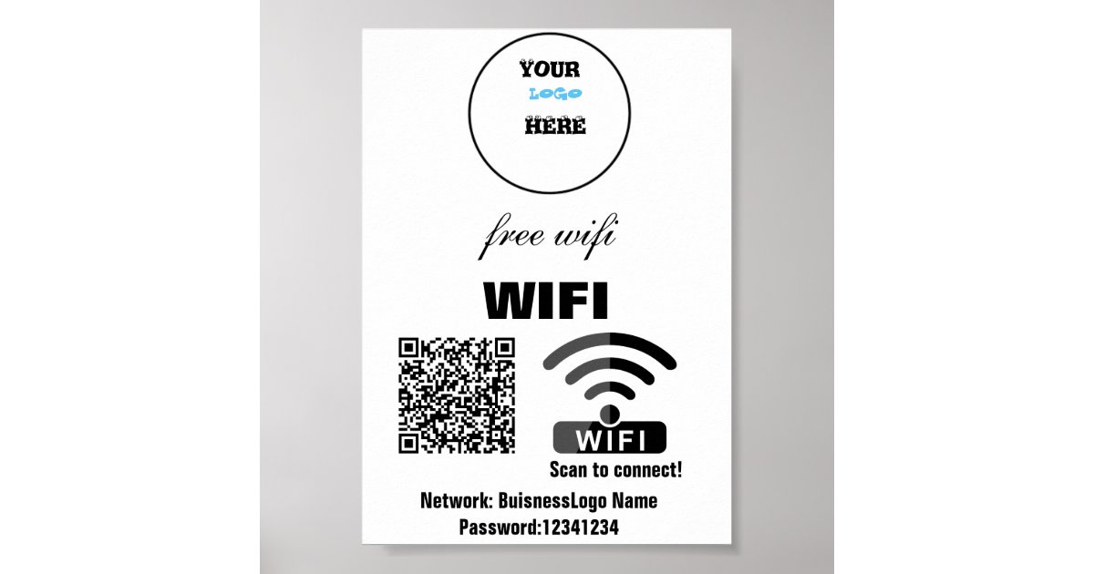 WIFI Network Password QR Code Poster | Zazzle