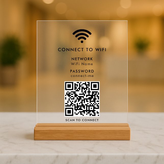 Wifi Network | QR Code Internet Scan to Connect Acrylic Sign (Creator Uploaded)