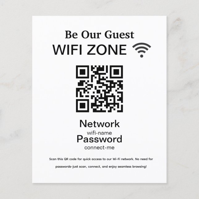 Wifi Network | QR Code Internet Scan to Connect Flyer (Front)