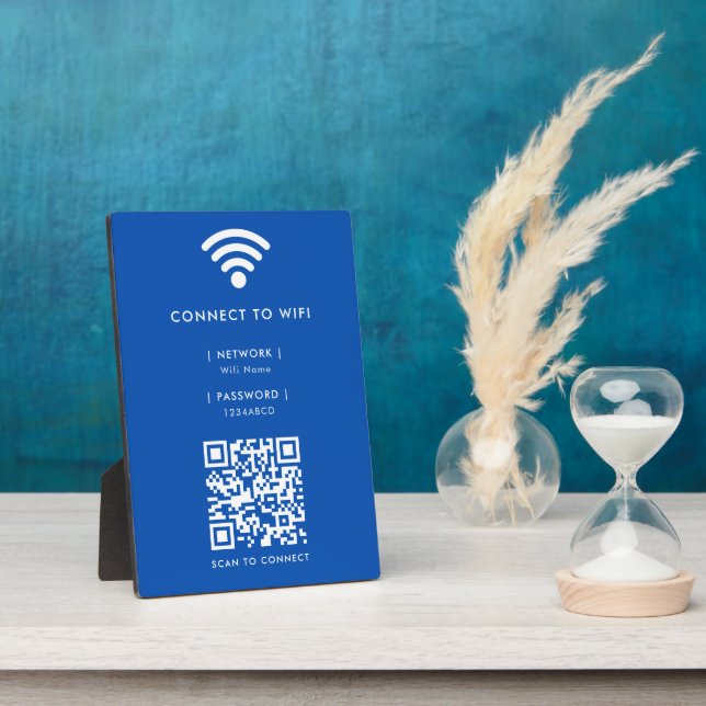 Wifi Network | QR Code Internet Scan to Connect  Plaque (Side)