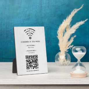 Wifi Network   QR Code Internet Scan to Connect  Plaque