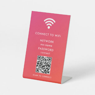 WiFi Network Scan QR Code to Connect the Internet Pedestal Sign