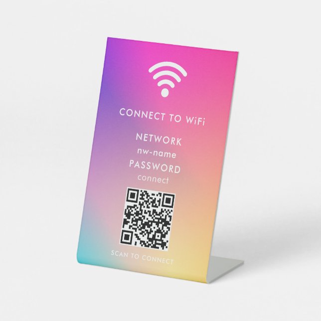 WiFi Network Scan QR Code to Connect the Internet Pedestal Sign (Front)